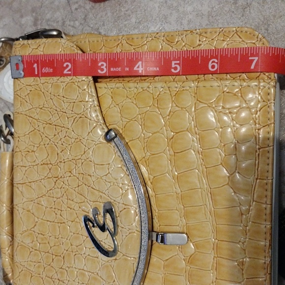 EUC CS Chenson Yellow Vintage Satchel Crossbody Bag - Picture 14 of 16